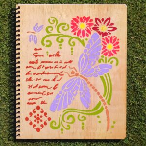 Cuaderno de madera personalizable Danza de Libélula