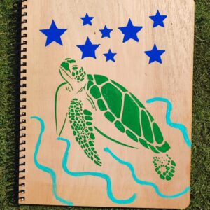 Cuaderno de madera personalizable Nadando en el Destino