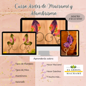 Curso de macrame y alambrismo: aretes de mariposas